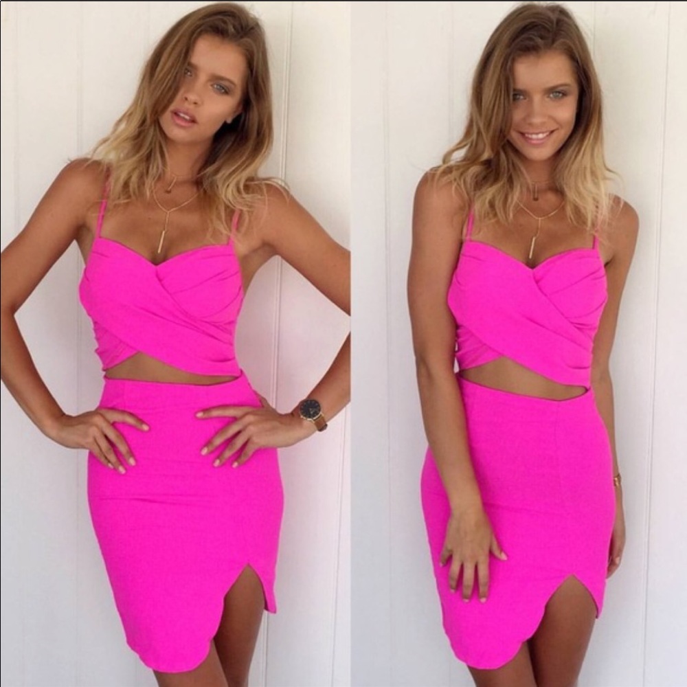 Hot pink mura boutique dress